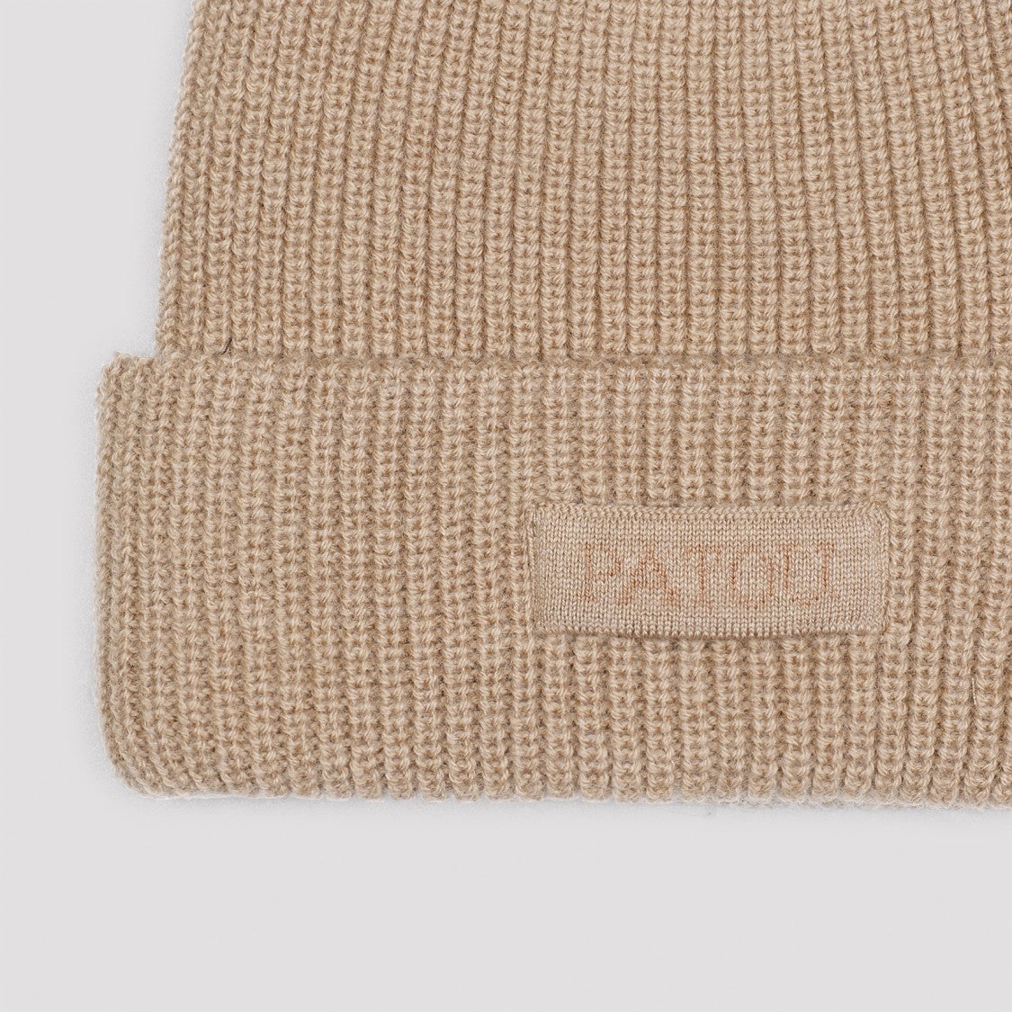 Patou Ribbed Knit Wool Hat With Folded Cuff