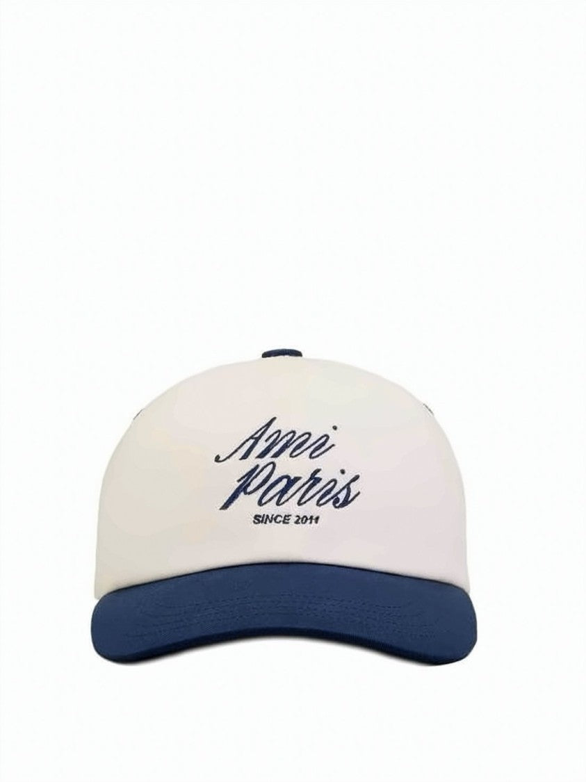 Ami Paris Two-Tone Baseball Cap With Embroidered Detailing