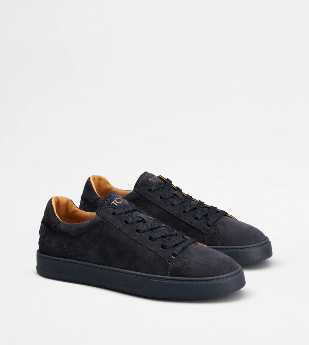 Tod's Refined Navy Blue Goat Leather Sneakers