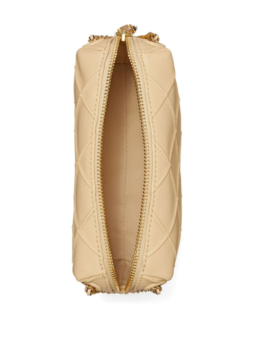 Tory Burch Sesame Beige Diamond Quilted Shoulder Bag With Gold-Tone Hardware