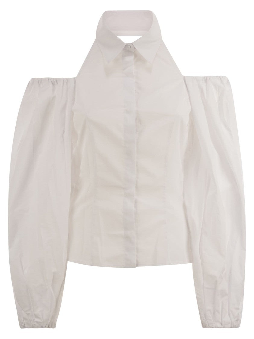 Mvp Wardrobe Cotton Shirt With Balloon Sleeves