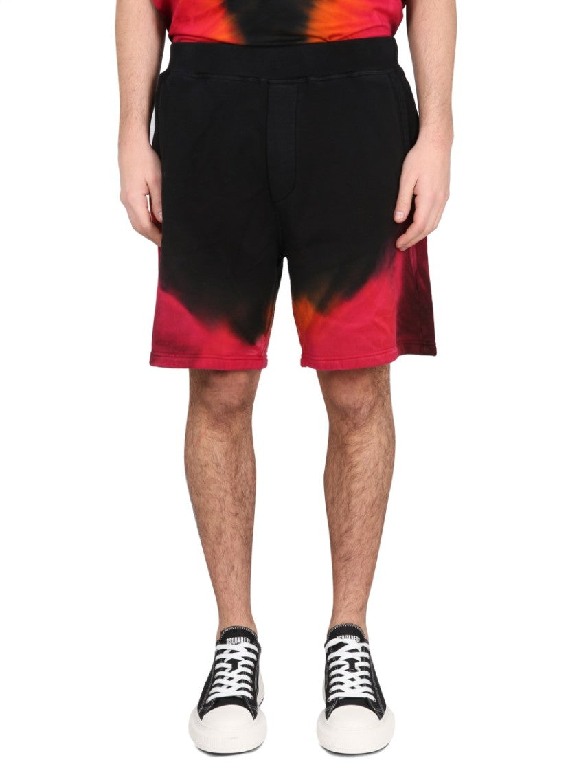 Dsquared2 Relaxed Fit Shorts With Flame Print