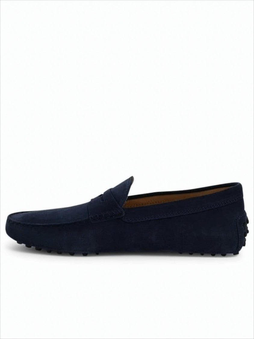Tod's Suede Penny Loafers With Rubber Pebble Sole