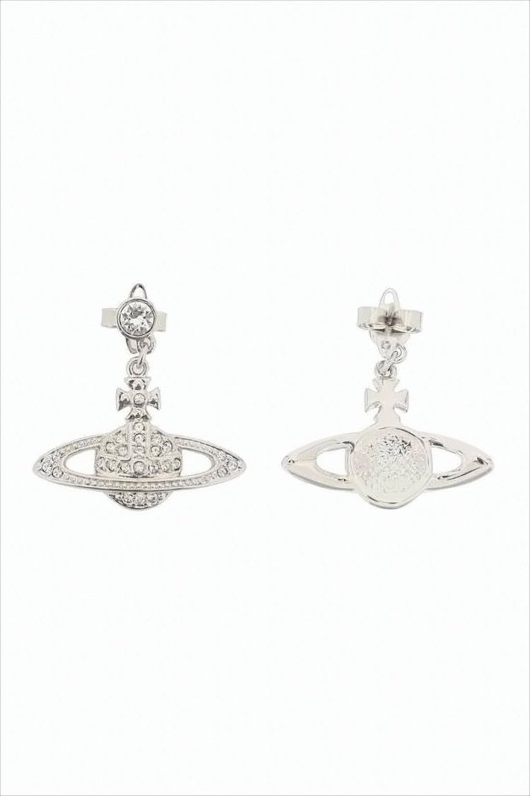 Vivienne Westwood Orb And Cross Design Crystal Earrings