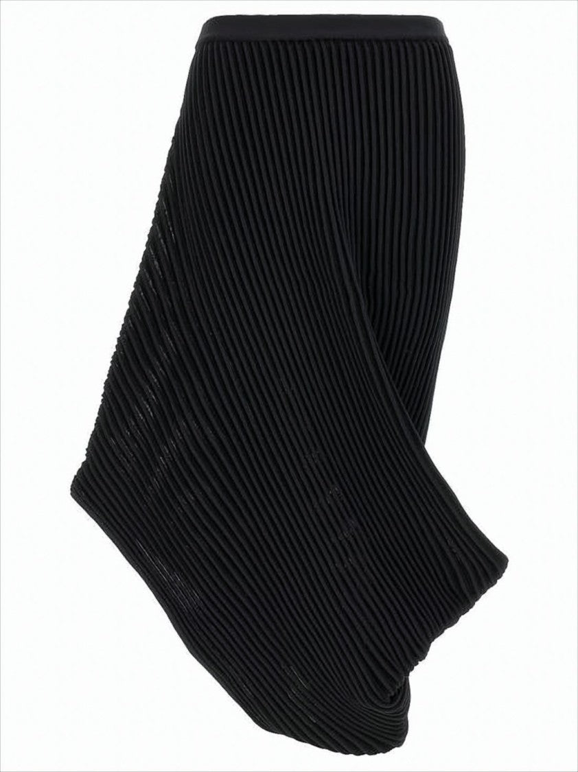 Issey Miyake Pleated Midi Skirt With Textured Design