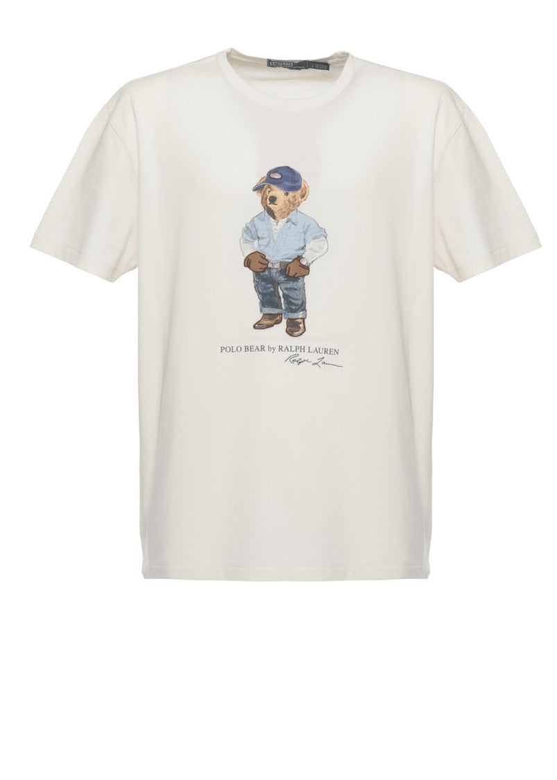 Polo Ralph Lauren White Polo Bear Cotton T-Shirt