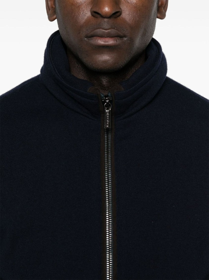 Moorer Padded Fleece Zip-Up Jacket With Detachable Faux-Fur Collar