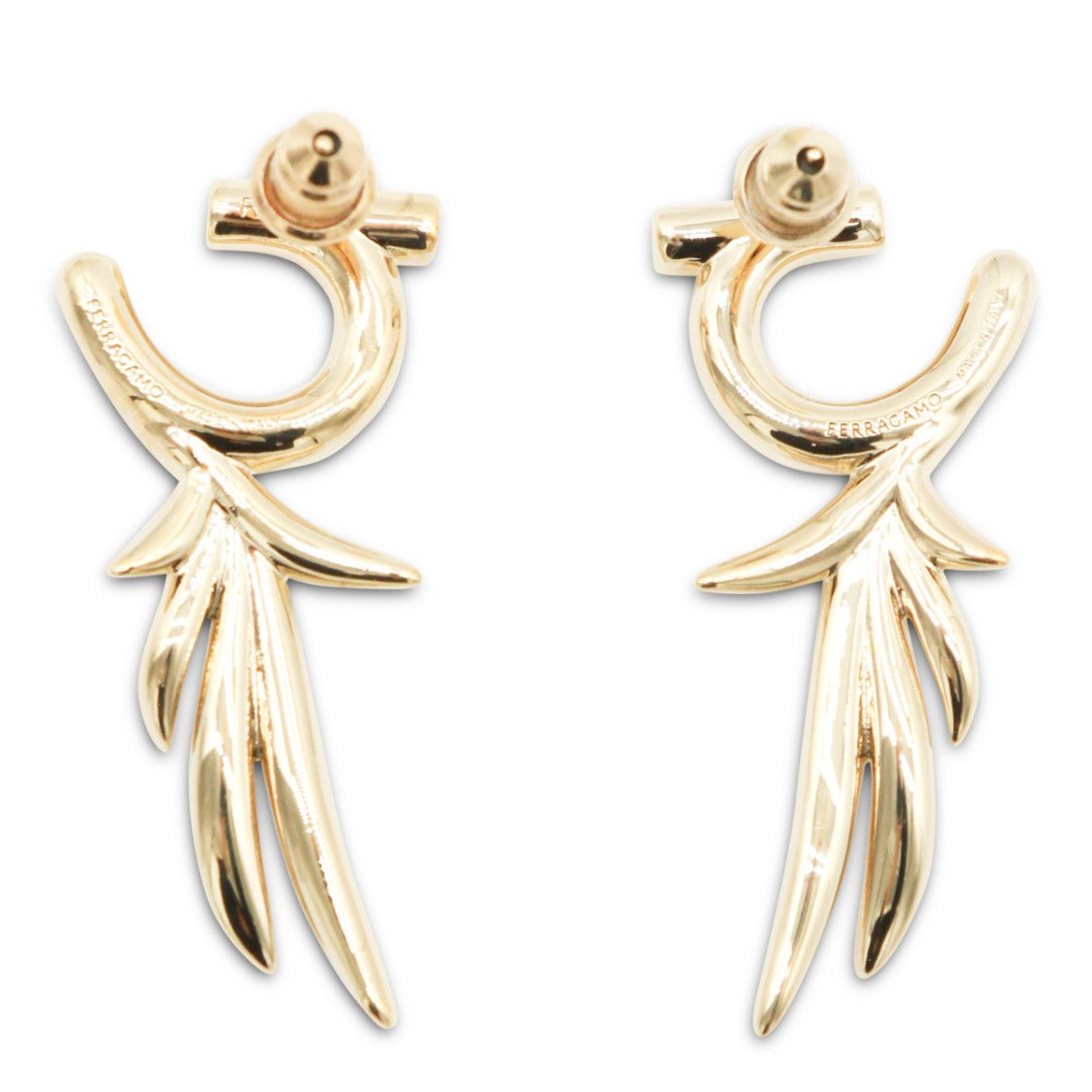 Ferragamo Polished Gold-Tone Circular Hoop Earrings