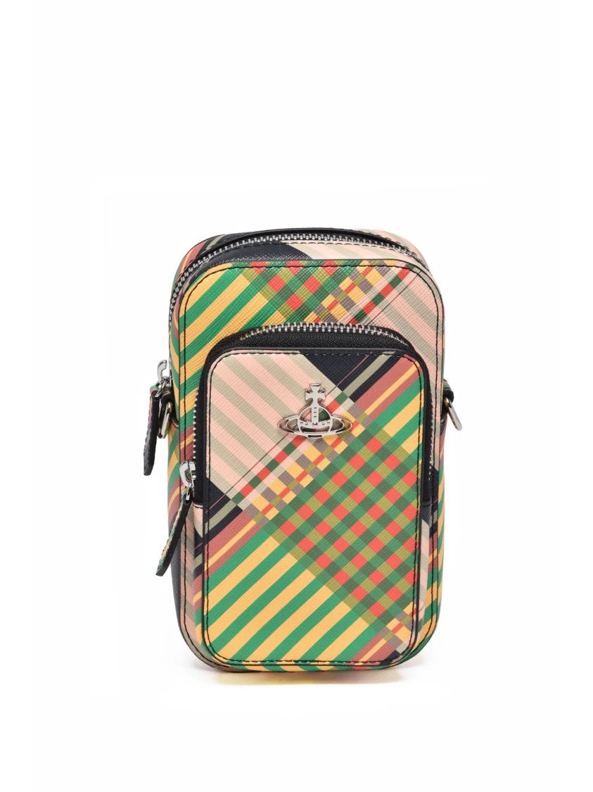 Vivienne Westwood Green Polyurethane Plaid Phone Bag