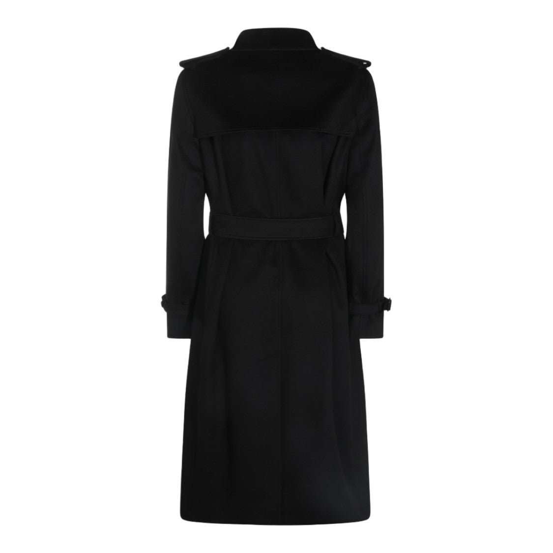 Burberry Double-Breasted Long Coat With Belted Waist And Structured Collar