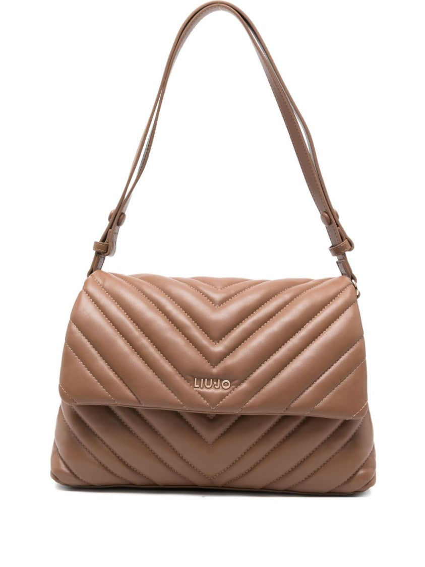 Liu Jo Medium Grigio Handbag With Quilted Chevron Design