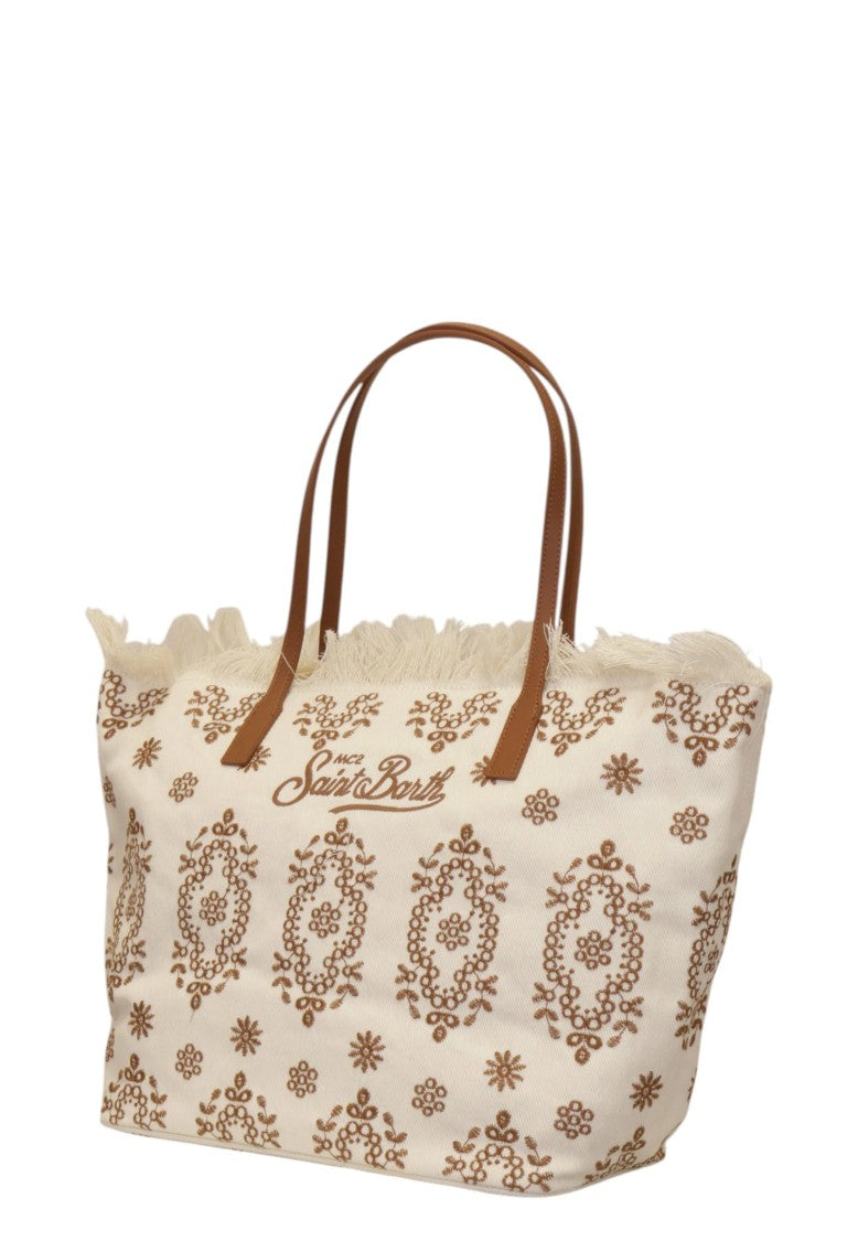 Mc2 Saint Barth Spacious Tote Bag With Floral And Geometric Patterns
