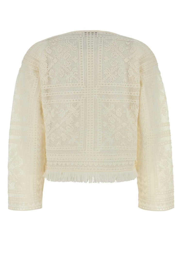 Alanui White Crochet Kiss By The Book Sweater