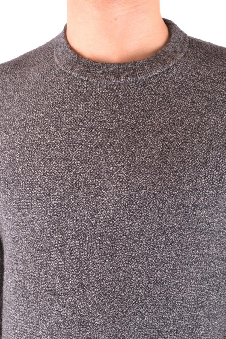 Michael Kors Textured Knit Grey Sweater With Ribbed