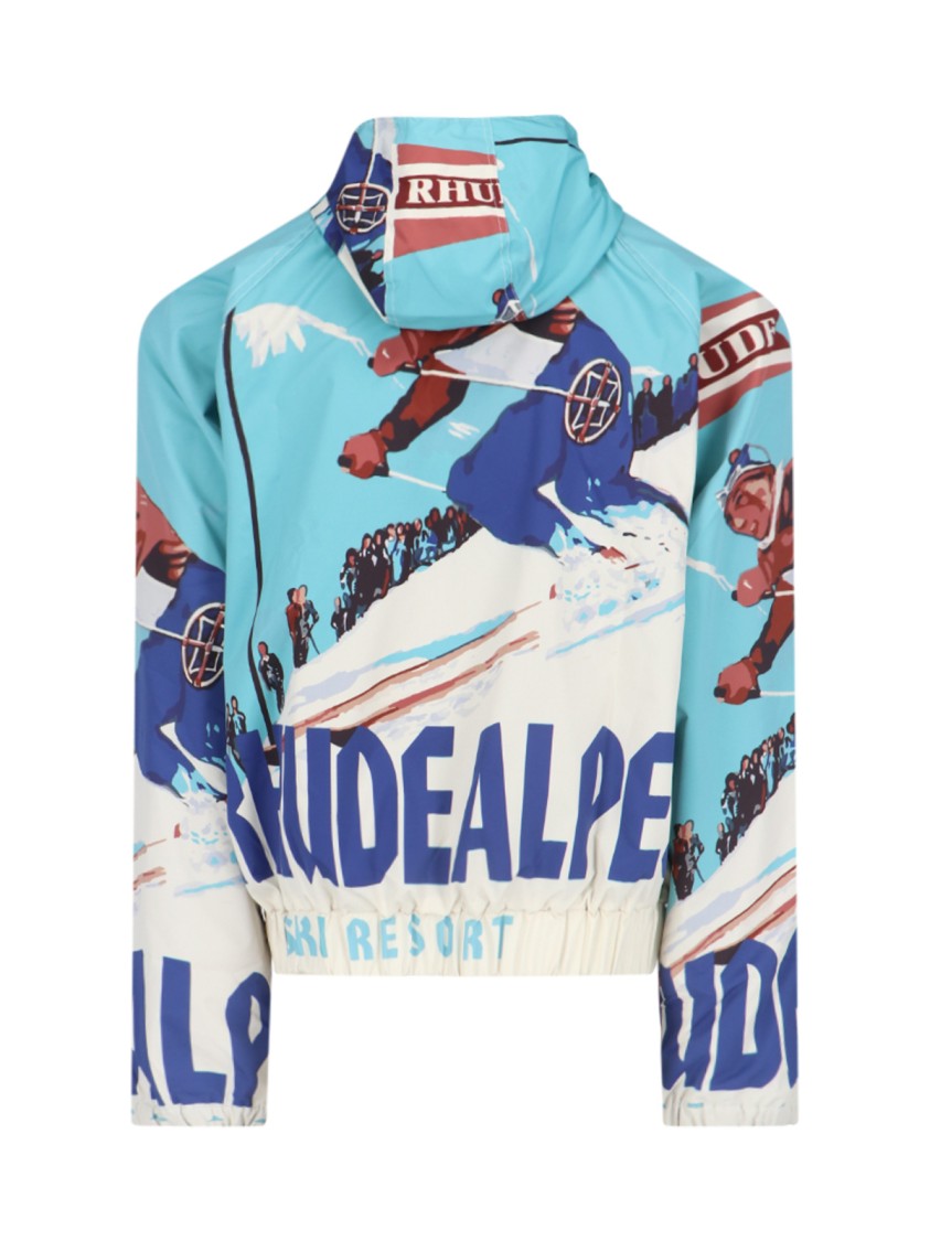 Rhude Hooded Technical Jacket In Light Blue