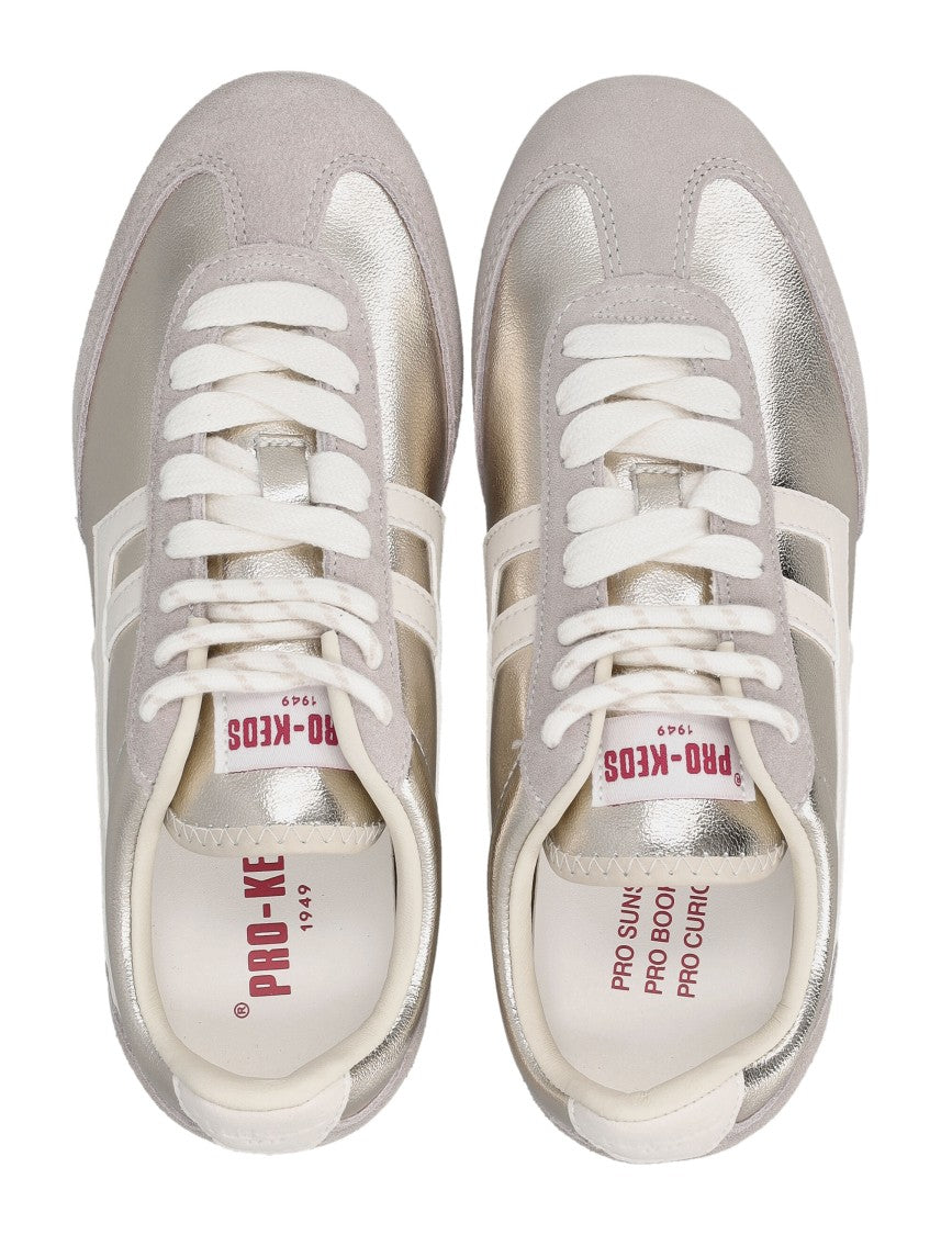 Pro-Keds Racer 77 Metallic Silver Suede Overlay Sneakers