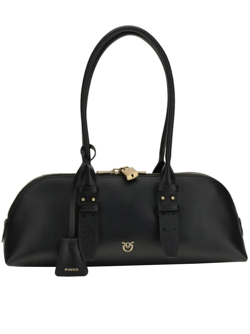Pinko Black Bowling Bag Horizontal Big Handbag
