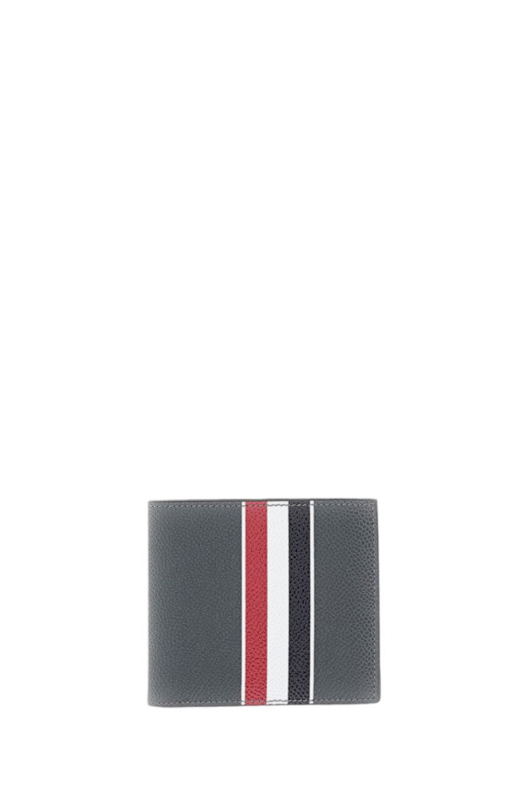 Thom Browne Grey Pebble Grain Leather Billfold Wallet