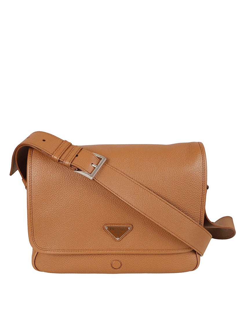 Prada Structured Calf Leather Shoulder Bag