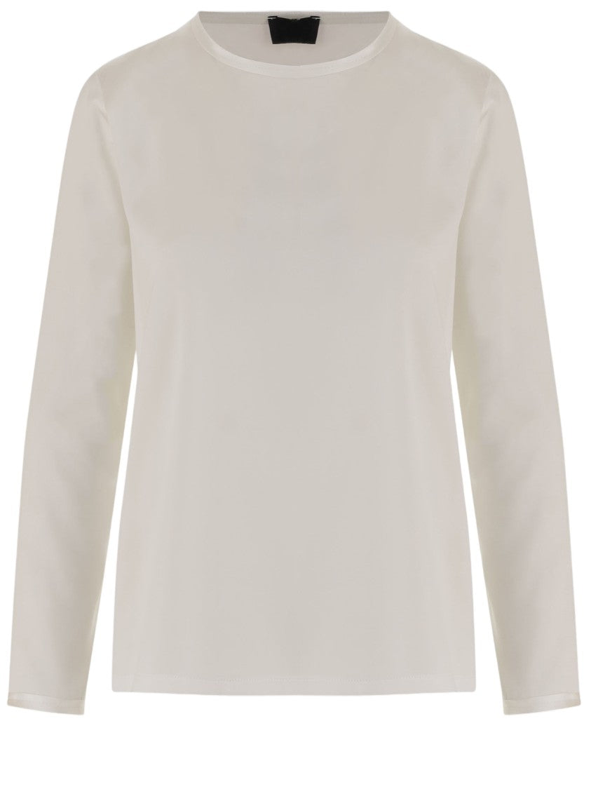 F.It Stretch Silk Sweater With Crew Neck And Long Sleeves