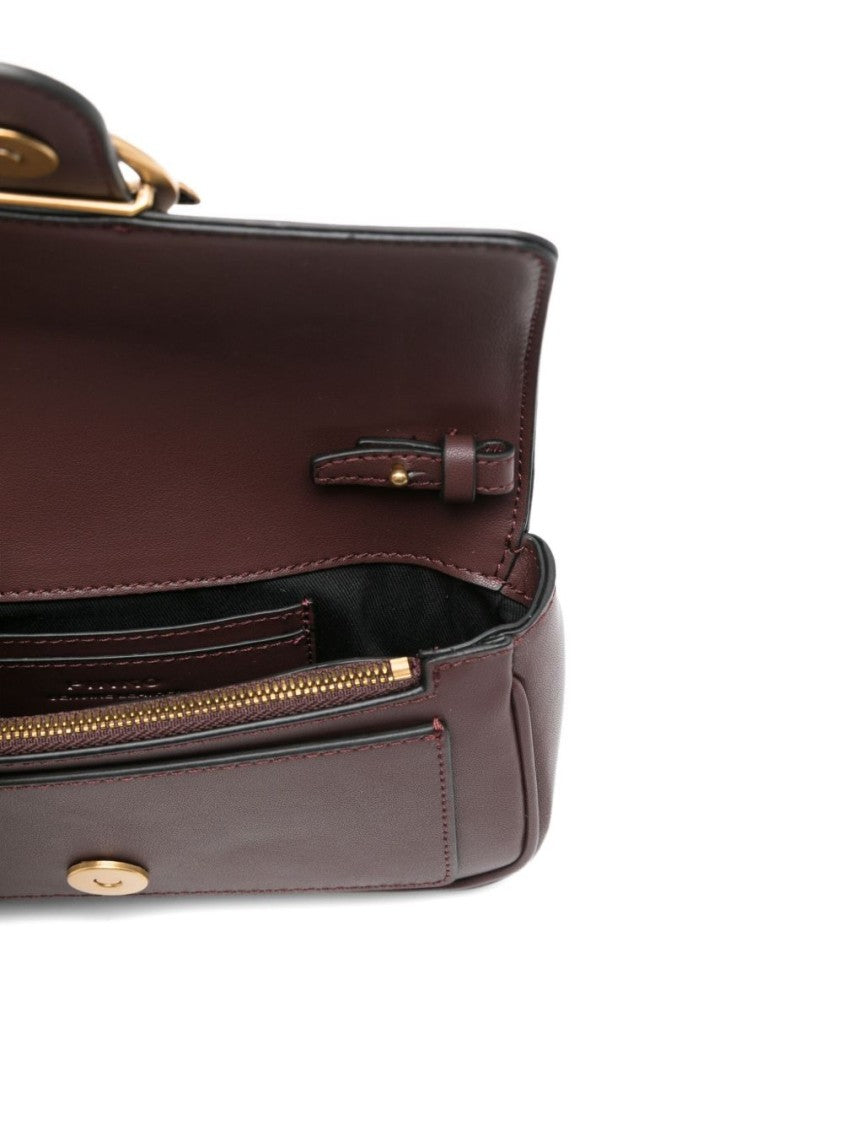 Pinko Structured Burgundy Handbag