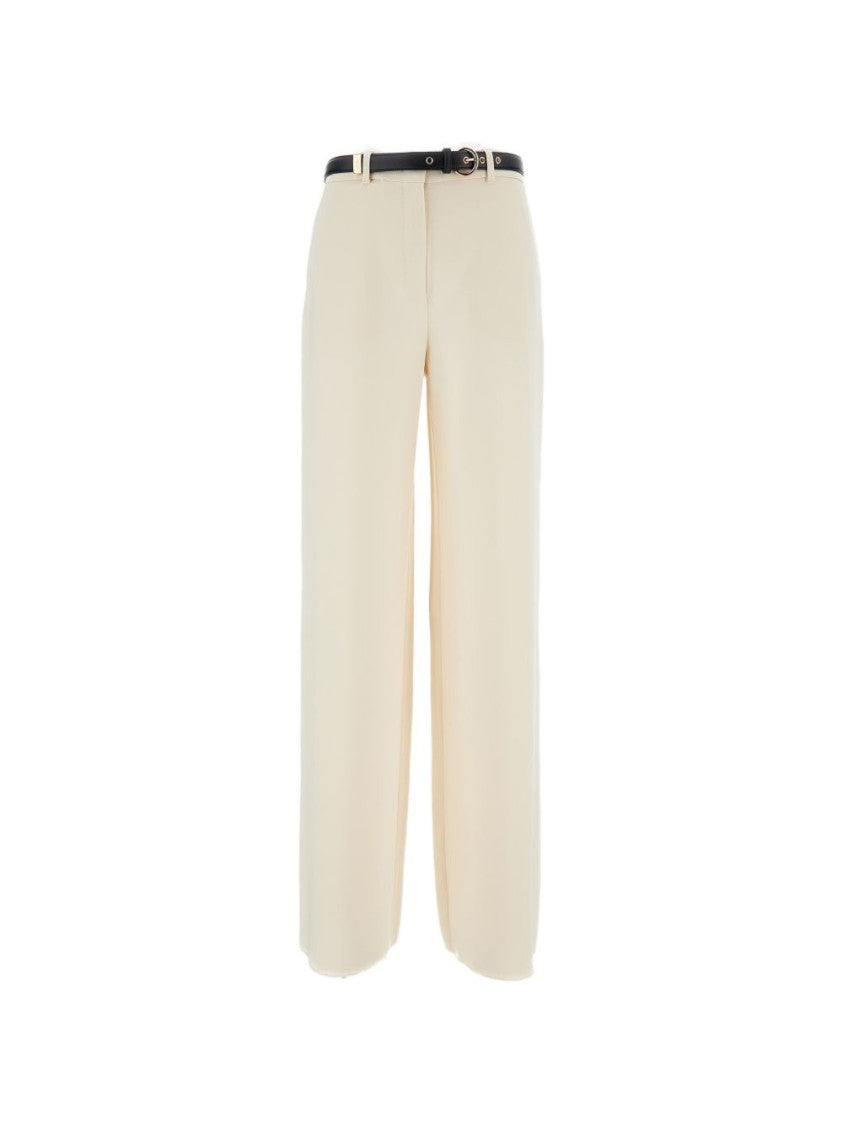 Max Mara Wide-Leg Trousers With Detachable Faux Leather Belt