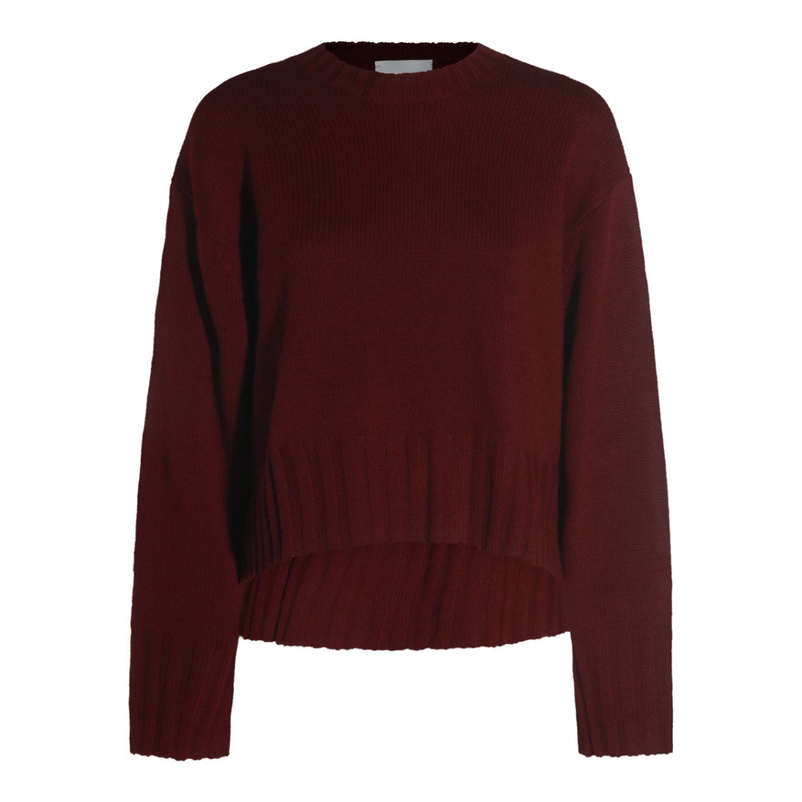 Allude Bordeaux Wool Crewneck Sweater