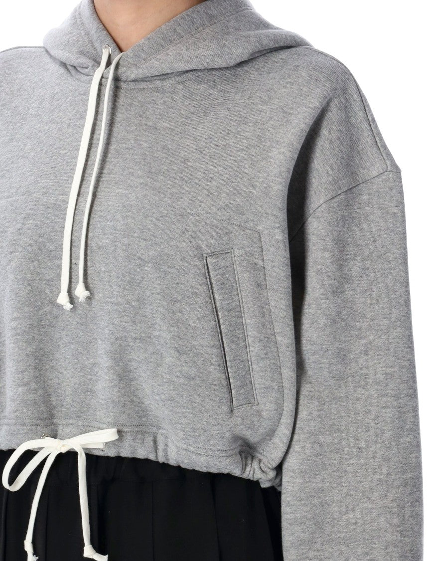 Comme Des Garçons Cropped Hoodie With Drawstring Details