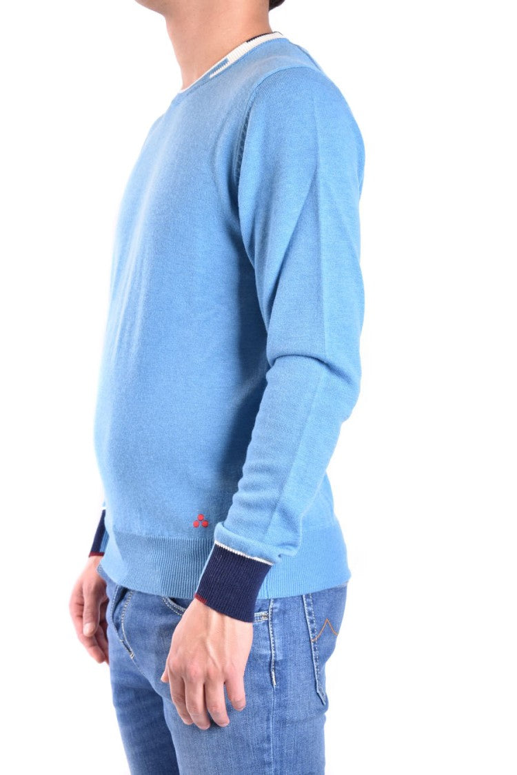 Peuterey Blue Soft Wool Blend Knit Sweater