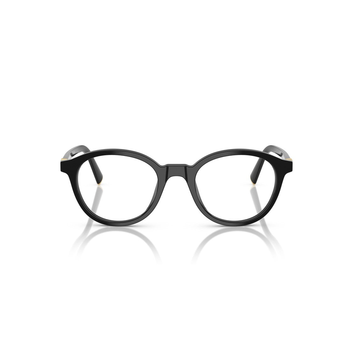 Miu Miu 0Mu 02Wv Glossy Black Acetate Round Frame Eyeglasses
