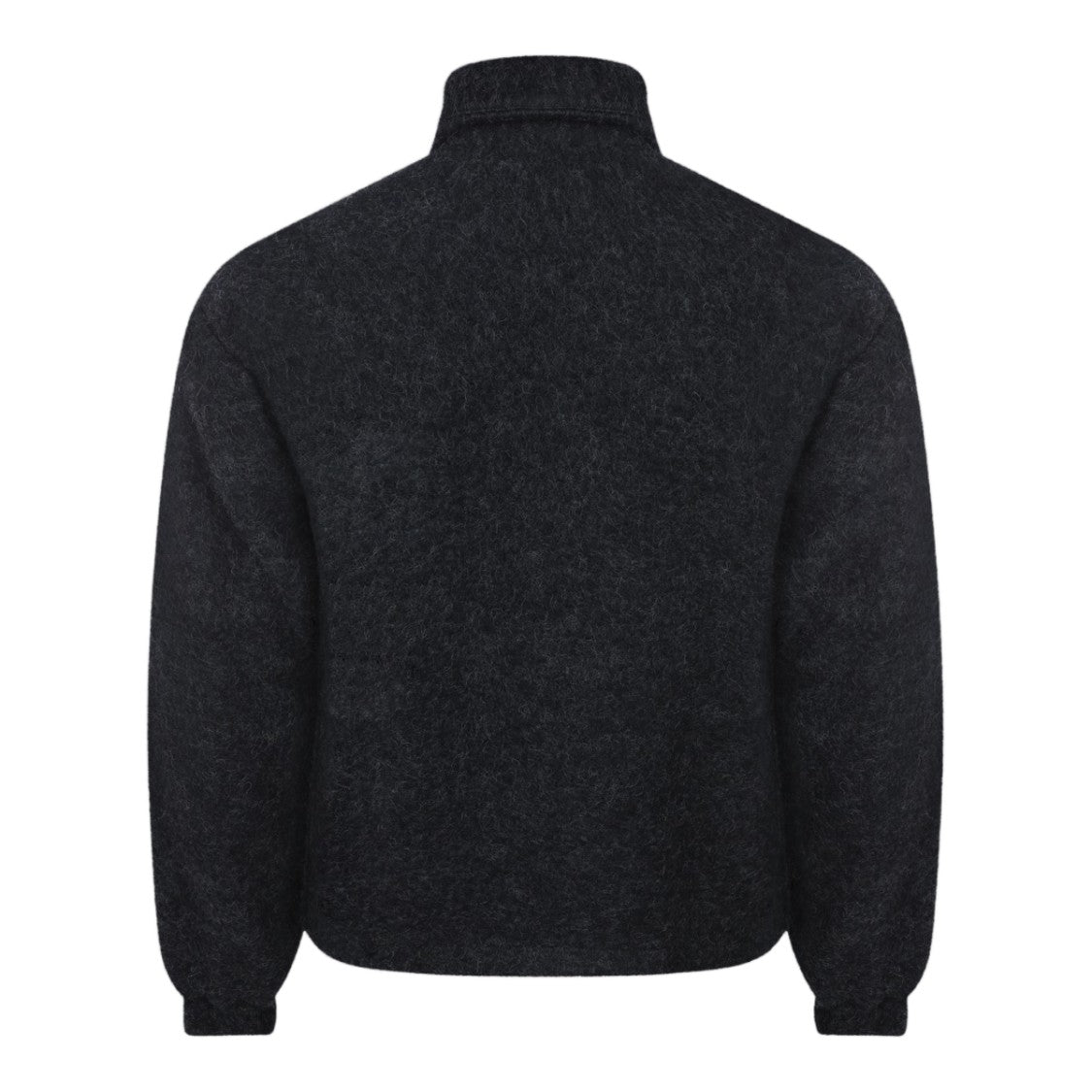 Jil Sander Black High Collar Textured Full Zip Jacket