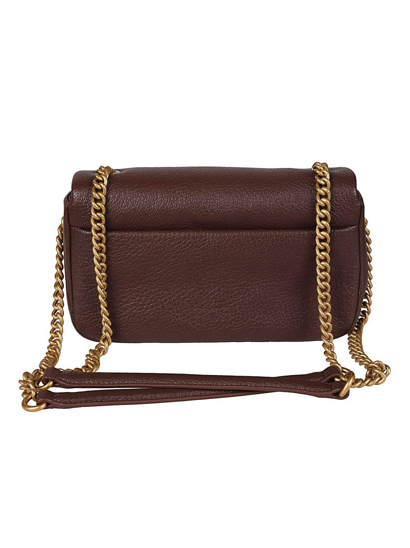 Pinko Click Soft Horizontal Rectangular Sheepskin Chain Shoulder Bag