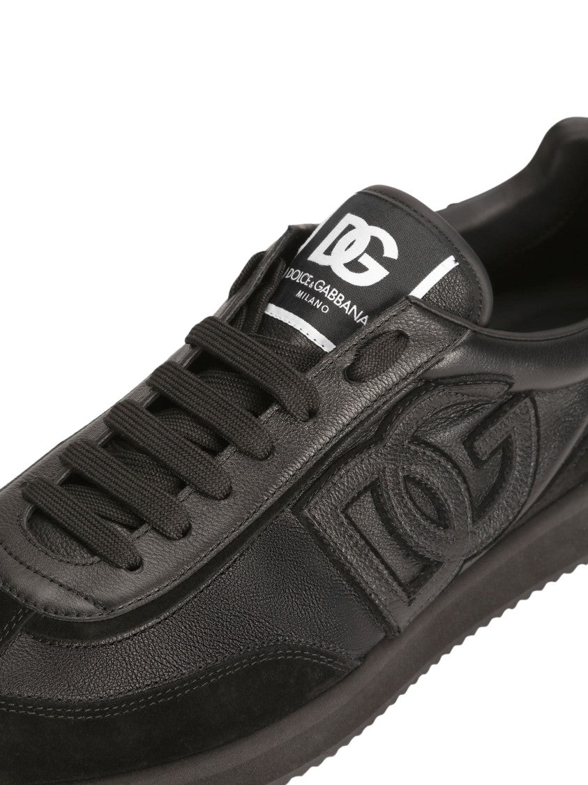Dolce & Gabbana Black Dg Cushion Suede Sneakers