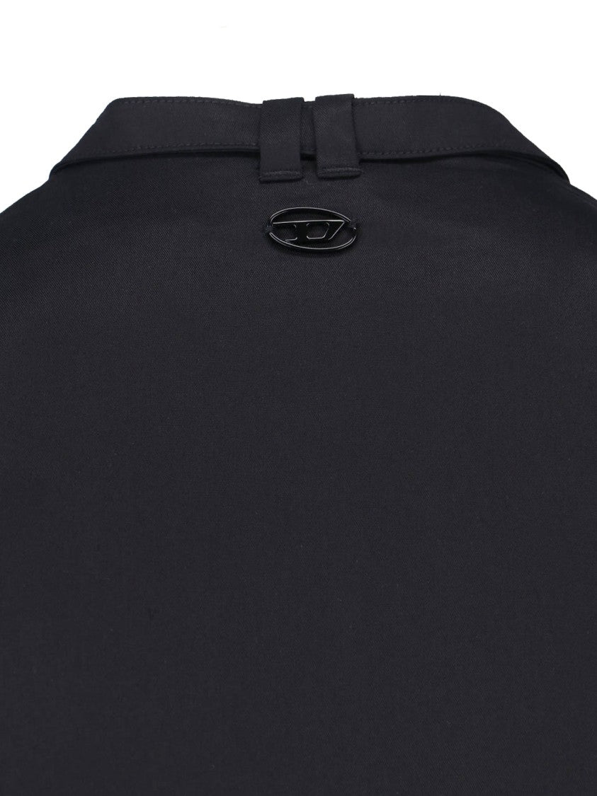 Diesel Black Lyocell Cut-Out Shirt