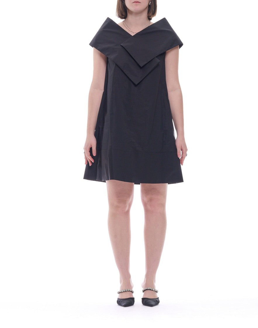 Meimeij Black Cotton Mini Women’S Dress