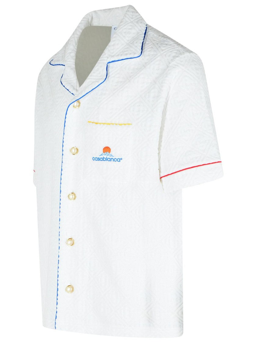Casablanca Short Sleeved Shirt In Jacquard Cotton Blend Terry Cloth