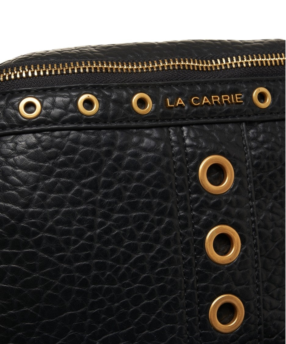 La Carrie Fringe-Detail Hammered Leather Belt Bag