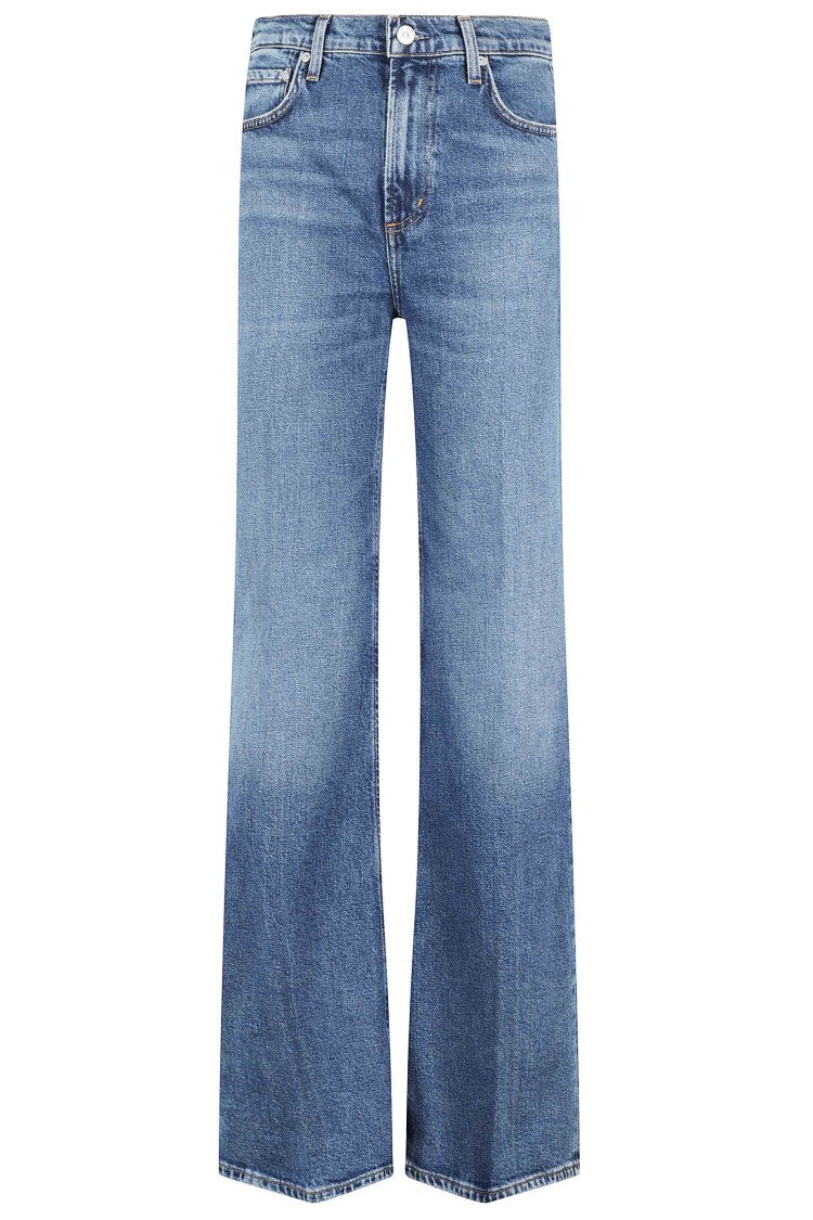 Citizens Of Humanity Blue Kimberly 70S Flare Five-Pocket Cotton-Blend Jeans