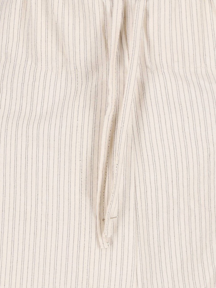 Dries Van Noten Black Pinstriped Texture Wide-Leg Trousers