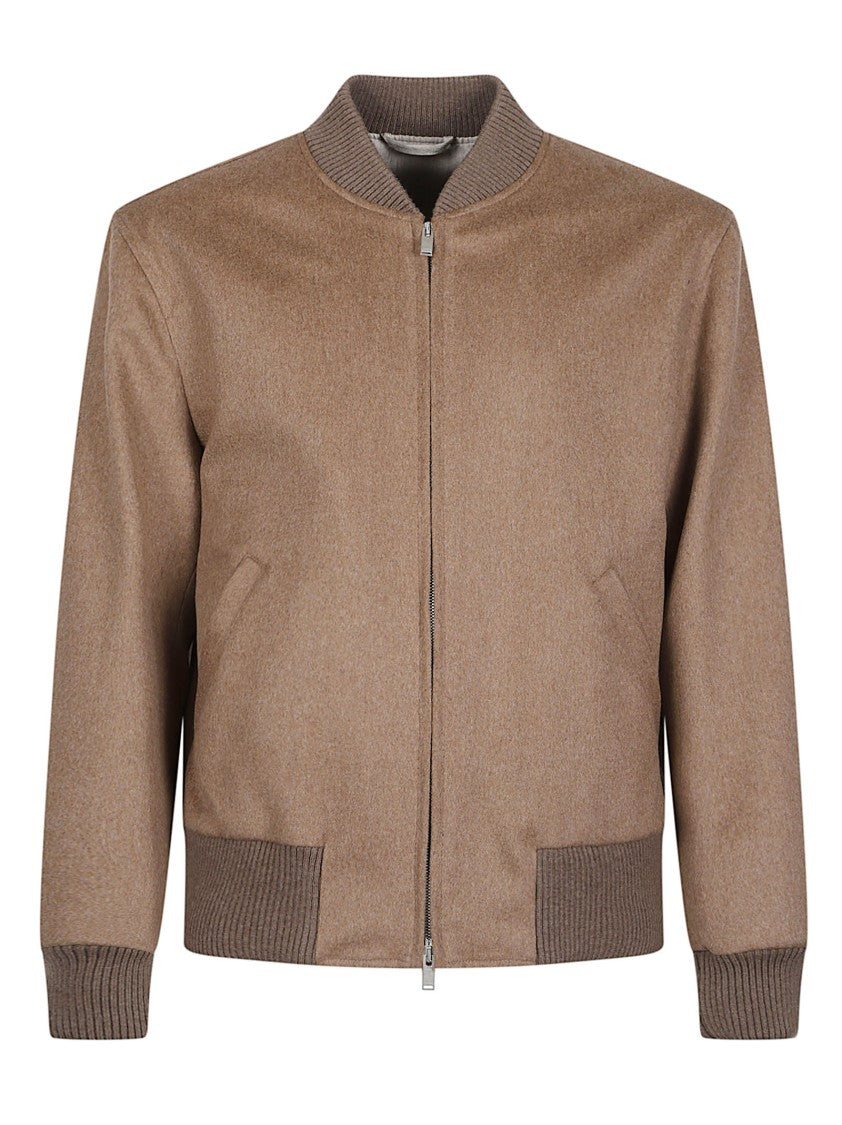 Lardini Virgin Wool Minimalist Bomber Jacket