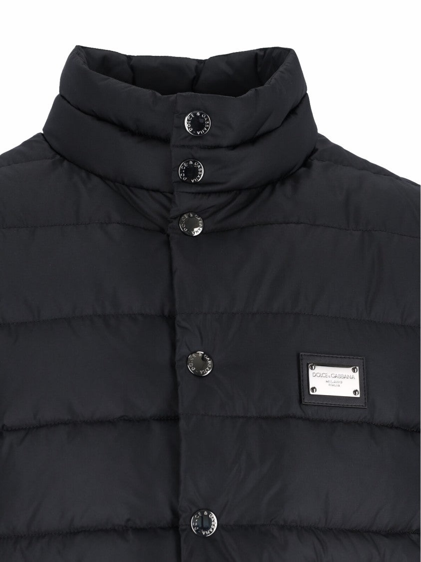 Dolce & Gabbana Padded Quilted Vest With Signature Logo Patch