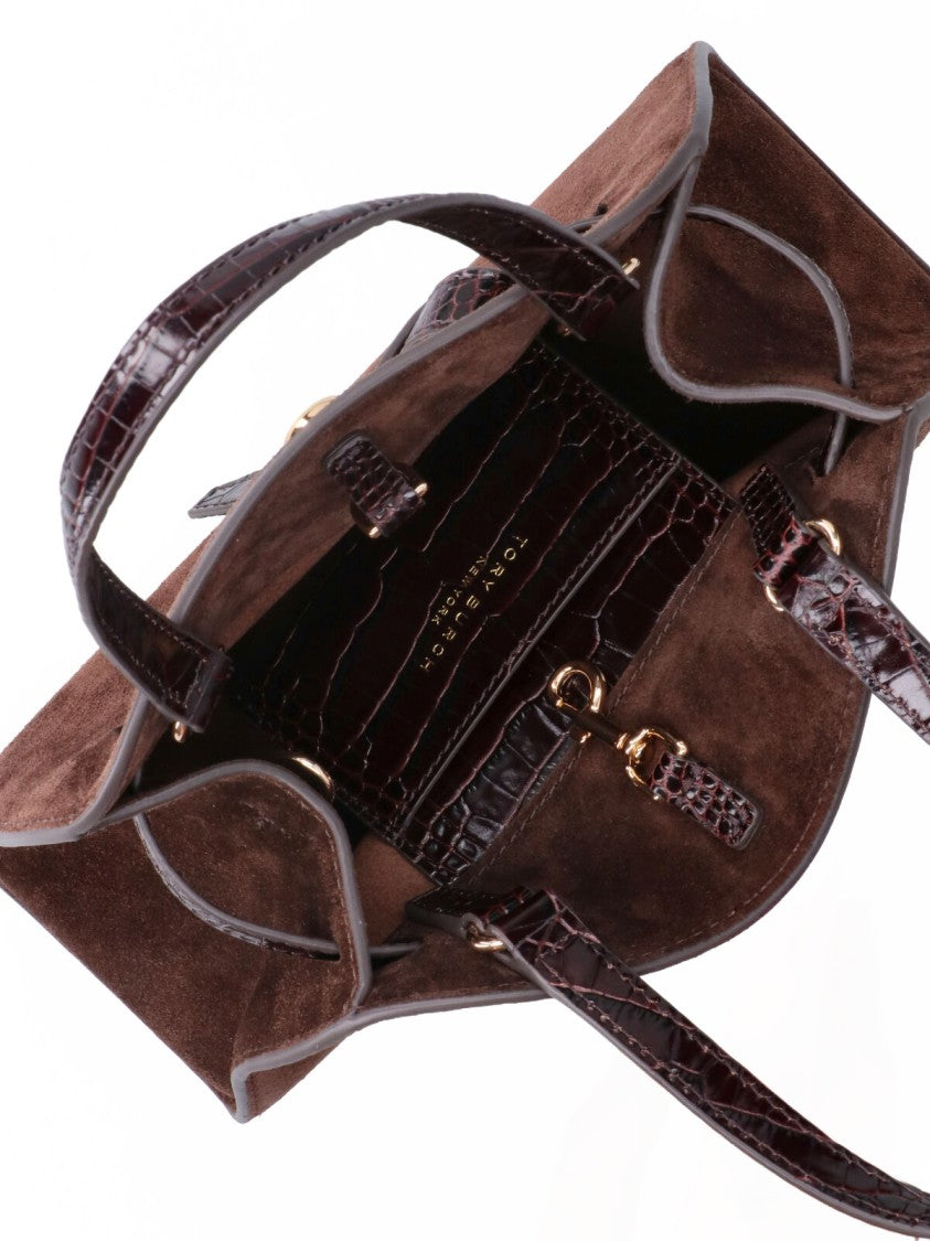 Tory Burch Brown Romy Small Calf Suede Handbag