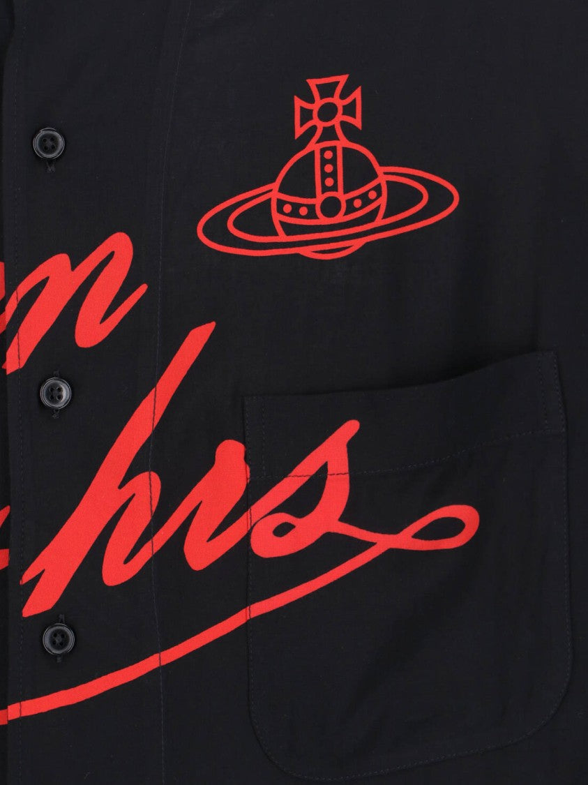 Vivienne Westwood "Opne 24 Hrs" Bowling Shirt – Black