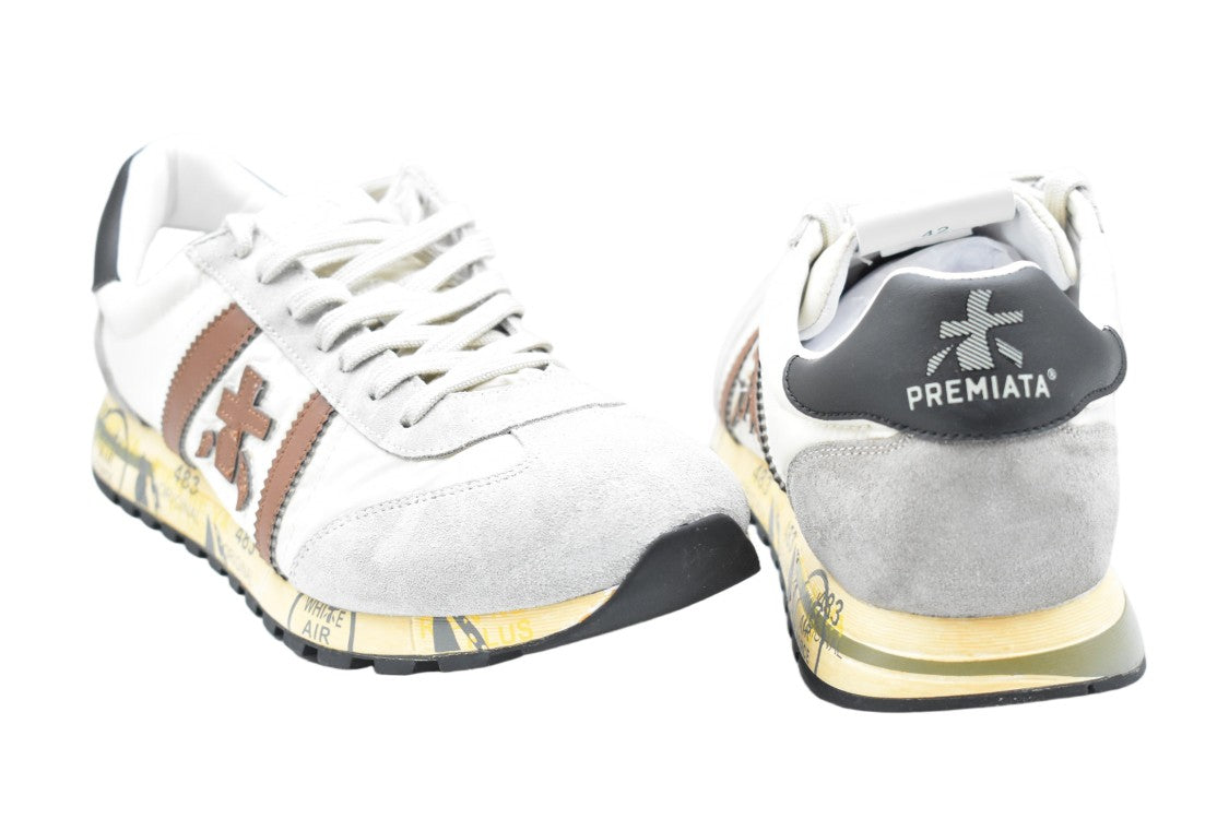 Premiata Blue Suede Side Logo Hybrid Shoes