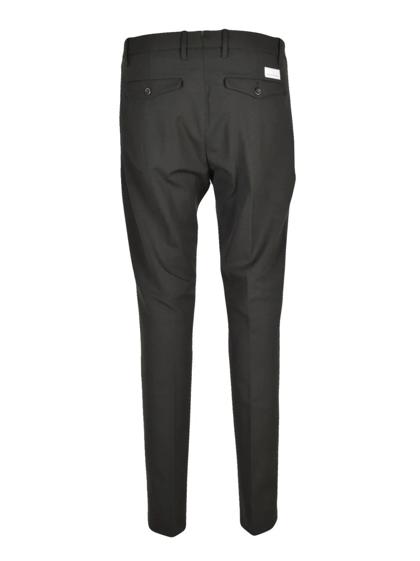 Nine In The Morning Olive Green Stretch Wool-Blend Pants