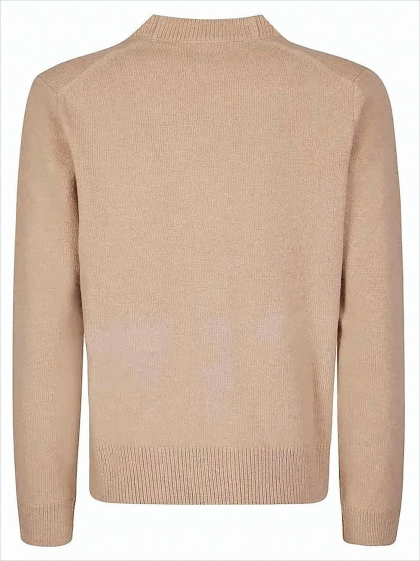 Maison Kitsuné Boxy Lambswool Cardigan With V-Neckline