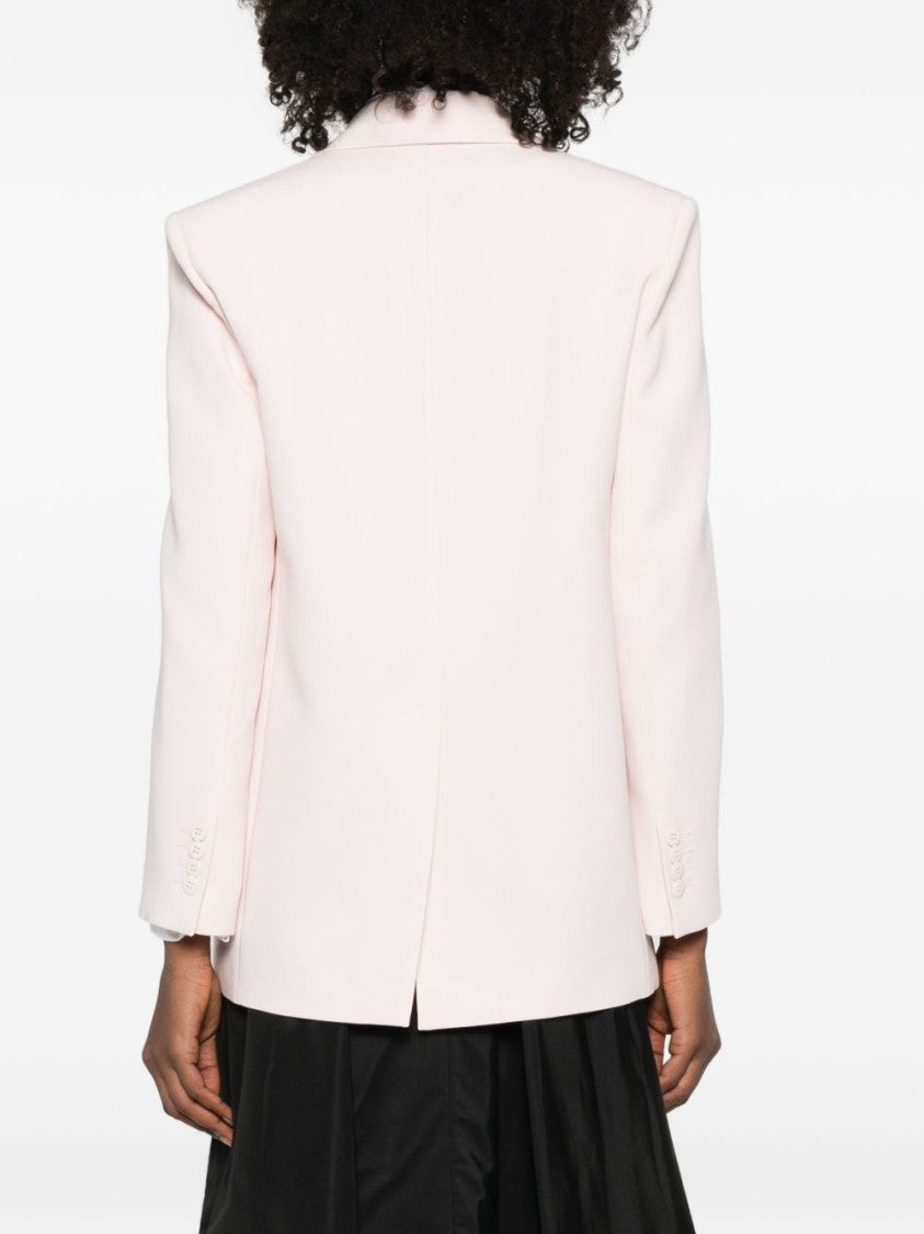 Max Mara Elongated Fit Pink Jacket With Lapel Collar