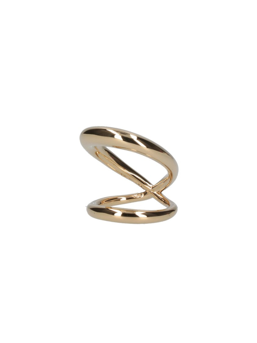 Charlotte Chesnais Double-Band Gold Ring With X-Shaped Crossbar