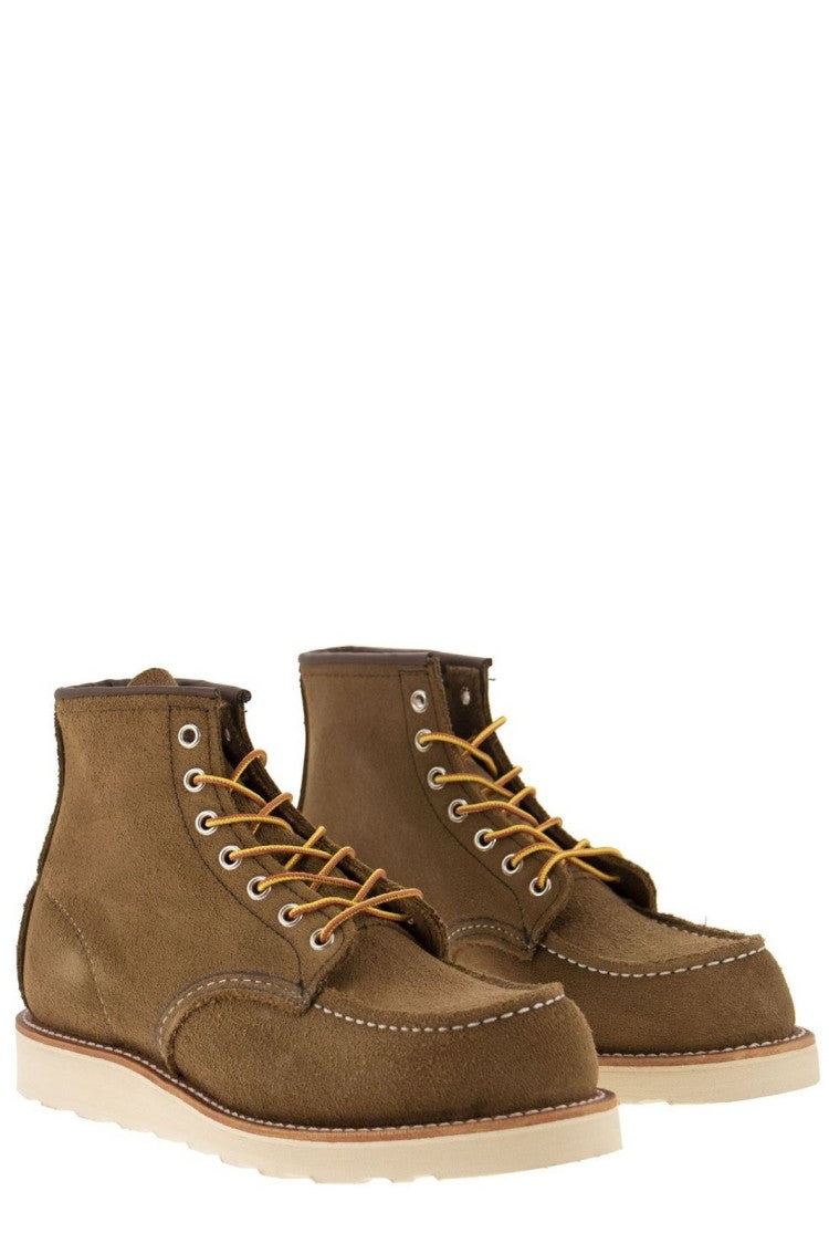 Red Wing Brown Suede Moc Toe Flat Shoes