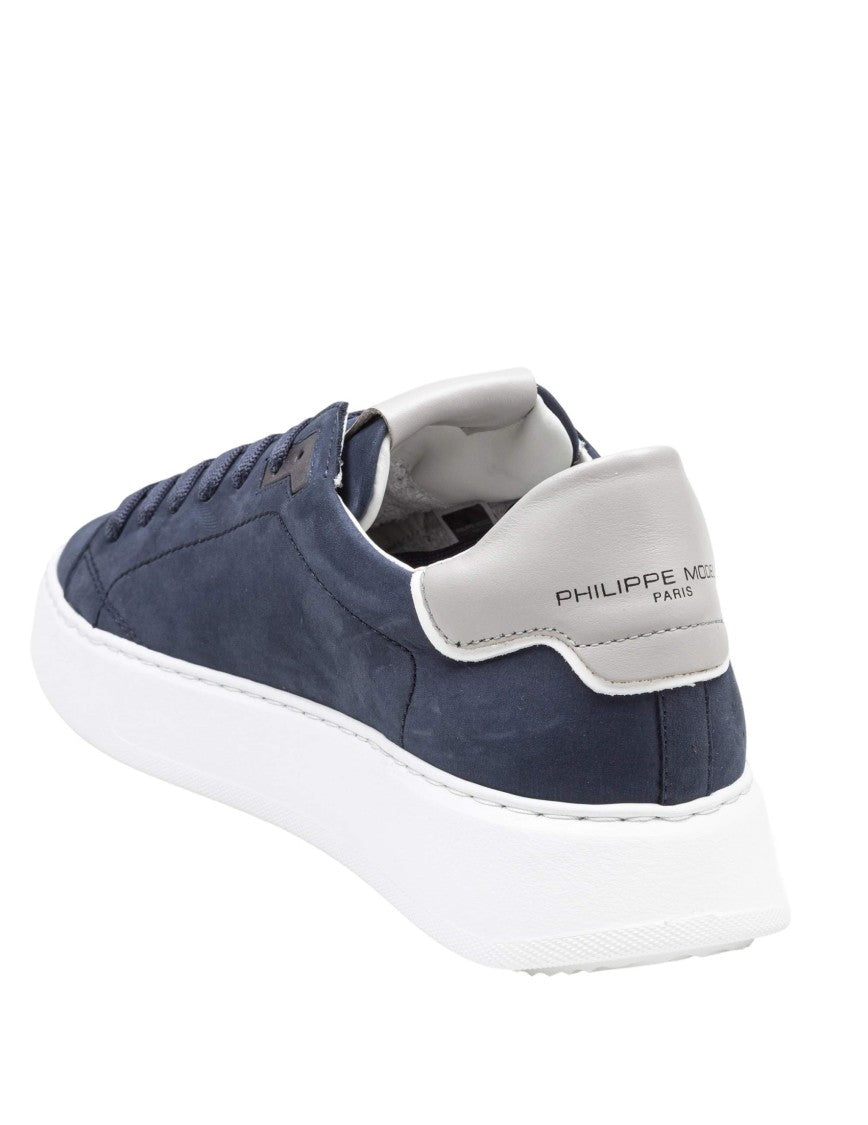 Philippe Model Blue Temple Low Nubuk Sneakers